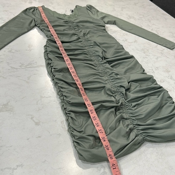 Baltic Born Women's Camden Town Midi Dress Ruched Green Sage Size Small - Picture 5 of 14